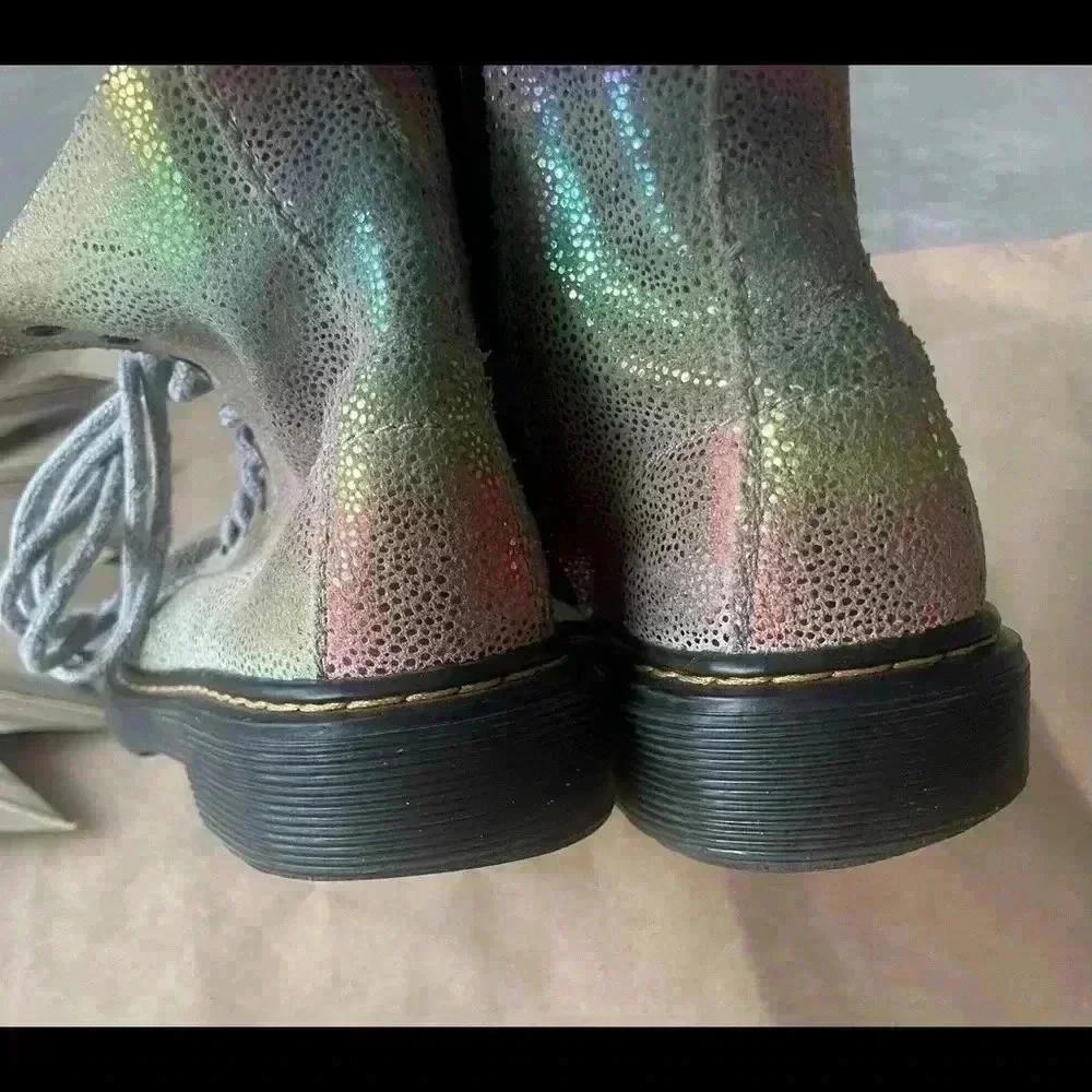 Doc Martens Shiny Rainbow Suede Boots Size 1